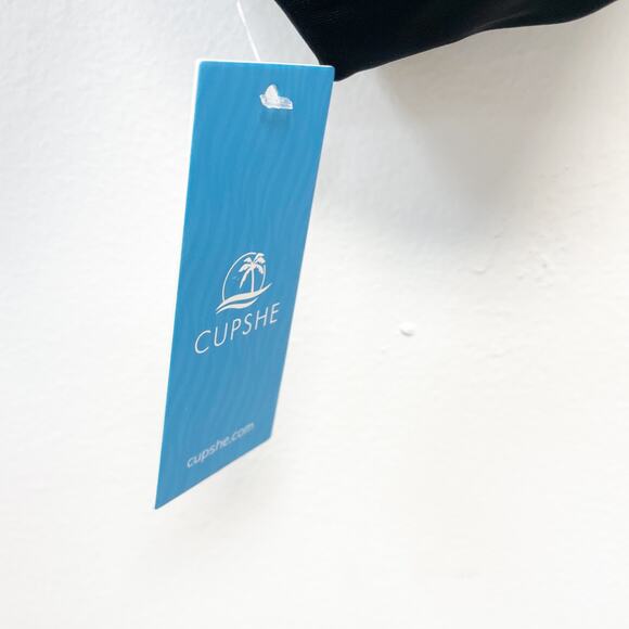 Cupshe Women's Mesh Plunging Halter One Piece Swimsuit Black Size Large - Picture 5 of 7